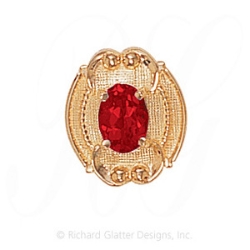 GS447 G - 14 Karat Gold Garnet Slide 